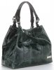 GEANȚĂ DIN PIELE shopper bag Vittoria Gotti verde de sticlă V692754